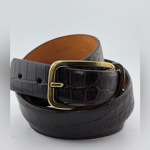 Martin Dingman Other - Martin Dingman Genuine Alligator Grain Calfskin Brown 42" Belt Hand Made in USA‍